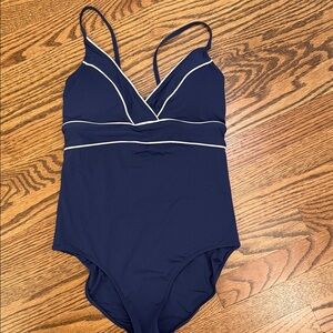 Vineyard Vines Navy White One Piece Swim Suit Size Small Nautical